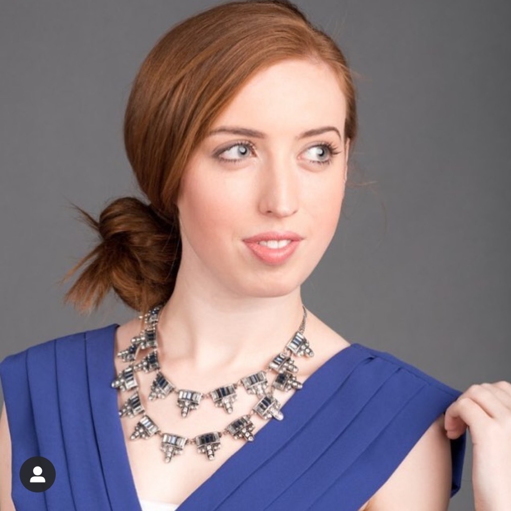 Blue and silver fashion Statement necklace